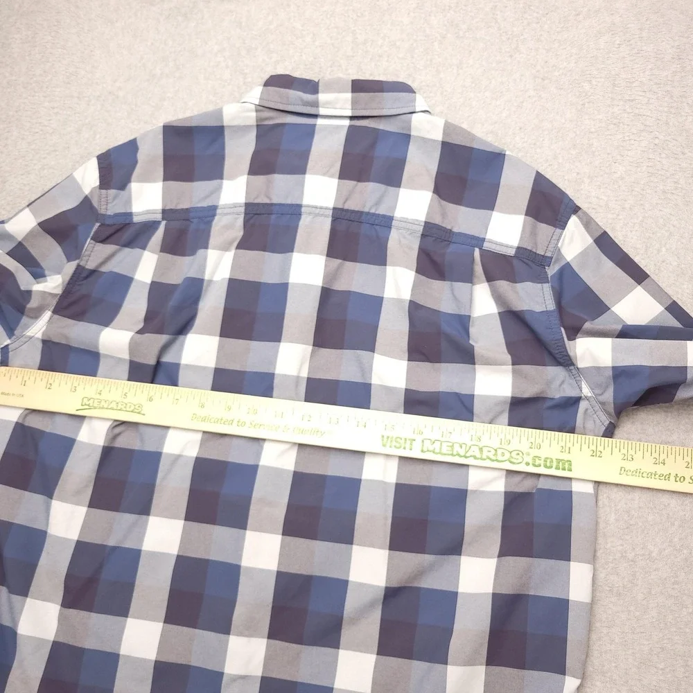 The North Face Shirt Mens L Blue Plaid Short‎ Sleeve Button Up Lightweight Nylon